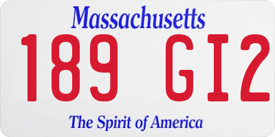 MA license plate 189GI2