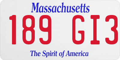 MA license plate 189GI3