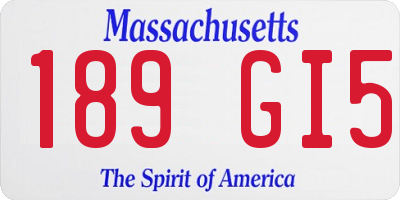 MA license plate 189GI5