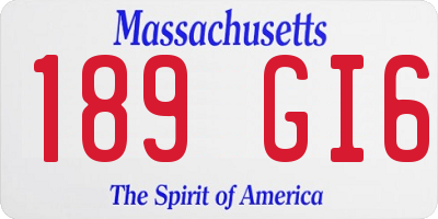 MA license plate 189GI6