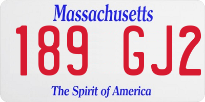 MA license plate 189GJ2
