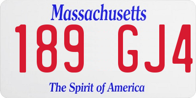 MA license plate 189GJ4