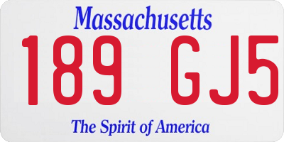 MA license plate 189GJ5
