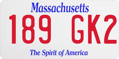 MA license plate 189GK2