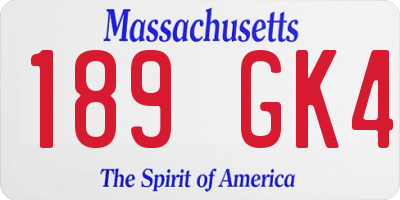 MA license plate 189GK4