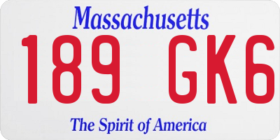 MA license plate 189GK6