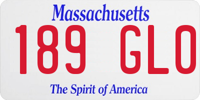 MA license plate 189GL0