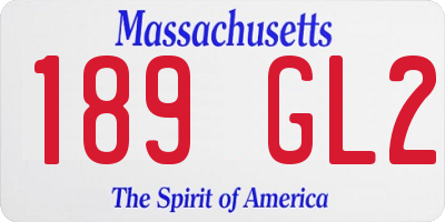 MA license plate 189GL2