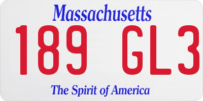 MA license plate 189GL3