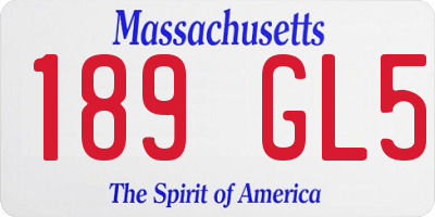 MA license plate 189GL5