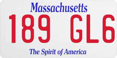 MA license plate 189GL6