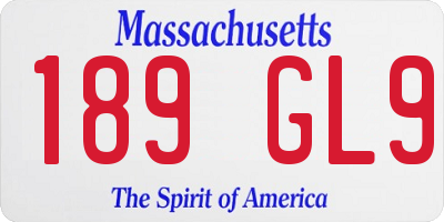 MA license plate 189GL9