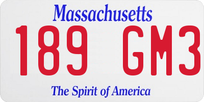 MA license plate 189GM3