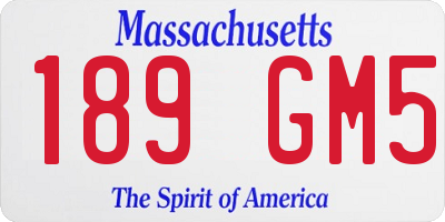 MA license plate 189GM5