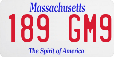 MA license plate 189GM9