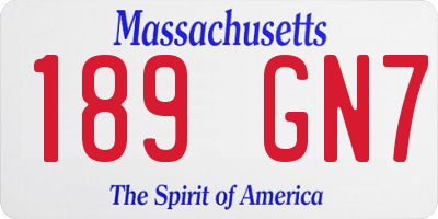 MA license plate 189GN7