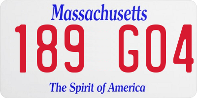 MA license plate 189GO4