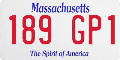 MA license plate 189GP1