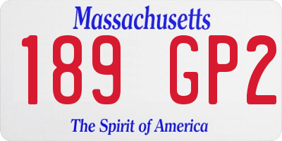 MA license plate 189GP2