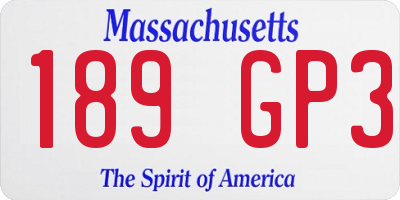 MA license plate 189GP3