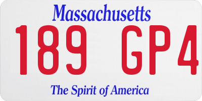 MA license plate 189GP4