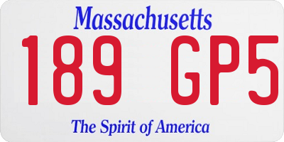 MA license plate 189GP5