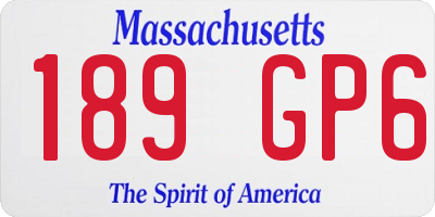 MA license plate 189GP6