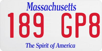 MA license plate 189GP8