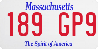 MA license plate 189GP9