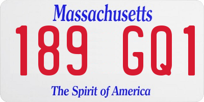 MA license plate 189GQ1