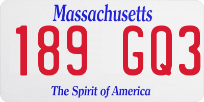 MA license plate 189GQ3