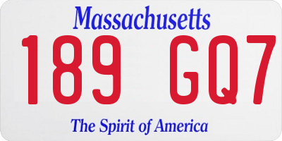 MA license plate 189GQ7