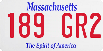 MA license plate 189GR2