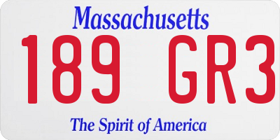 MA license plate 189GR3