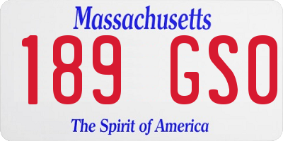 MA license plate 189GS0