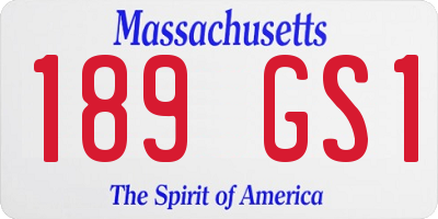 MA license plate 189GS1
