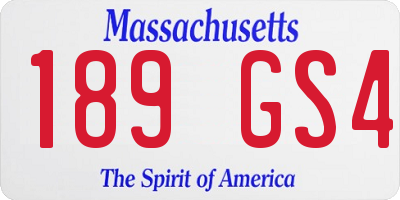 MA license plate 189GS4