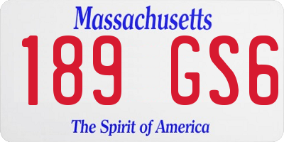 MA license plate 189GS6