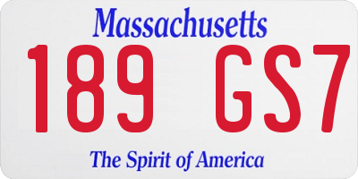 MA license plate 189GS7