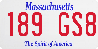 MA license plate 189GS8