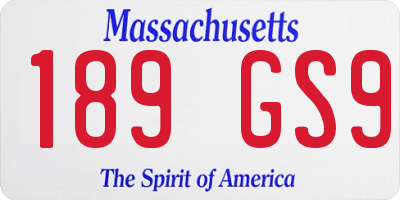 MA license plate 189GS9