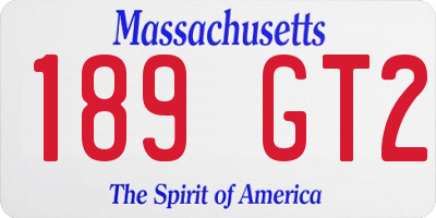 MA license plate 189GT2