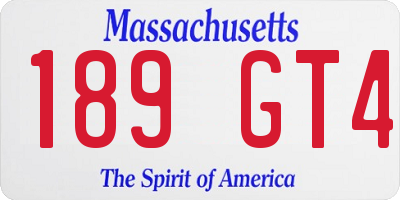 MA license plate 189GT4