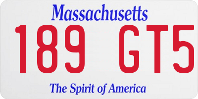 MA license plate 189GT5