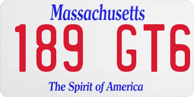 MA license plate 189GT6