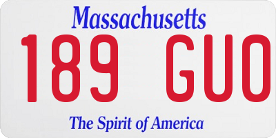 MA license plate 189GU0