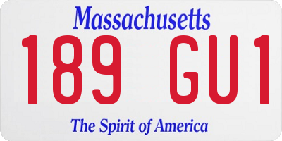 MA license plate 189GU1