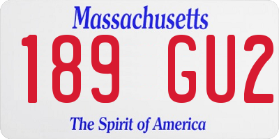MA license plate 189GU2