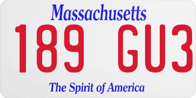 MA license plate 189GU3