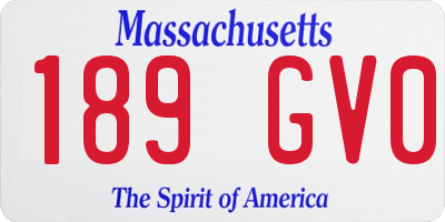 MA license plate 189GV0